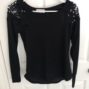 Black long sleeve with lace detail